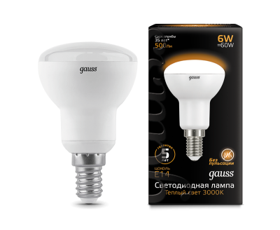 Gauss Лампа R50 6W 500lm 3000K Е14 LED