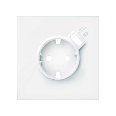 Накладка на электрическую розетку с USB type-A Simon Simon 100, цвет белый матовый