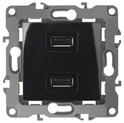 ЭРА 12-4110-06 Чёрный Устройство зарядное USB, 230В/5В-2100мА, IP20, 12