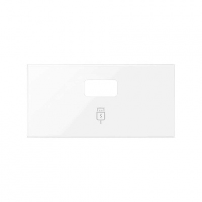 Simon 100 Белый глянец Накладка зарядного устройства USB SmartCharge
