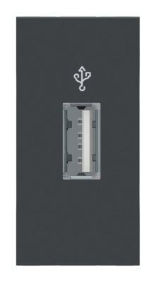 SE Unica Modular Антрацит Розетка USB, 1 модуль