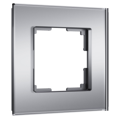 Рамка Werkel Senso 1 пост, горизонтальный, вертикальный монтаж, цвет серебряный матовый, стекло