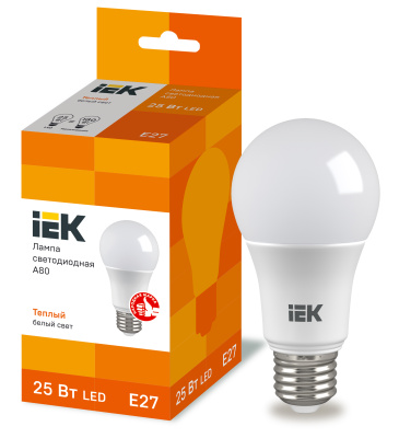 IEK Лампа LED A80 шар 25Вт 230В 3000К E27